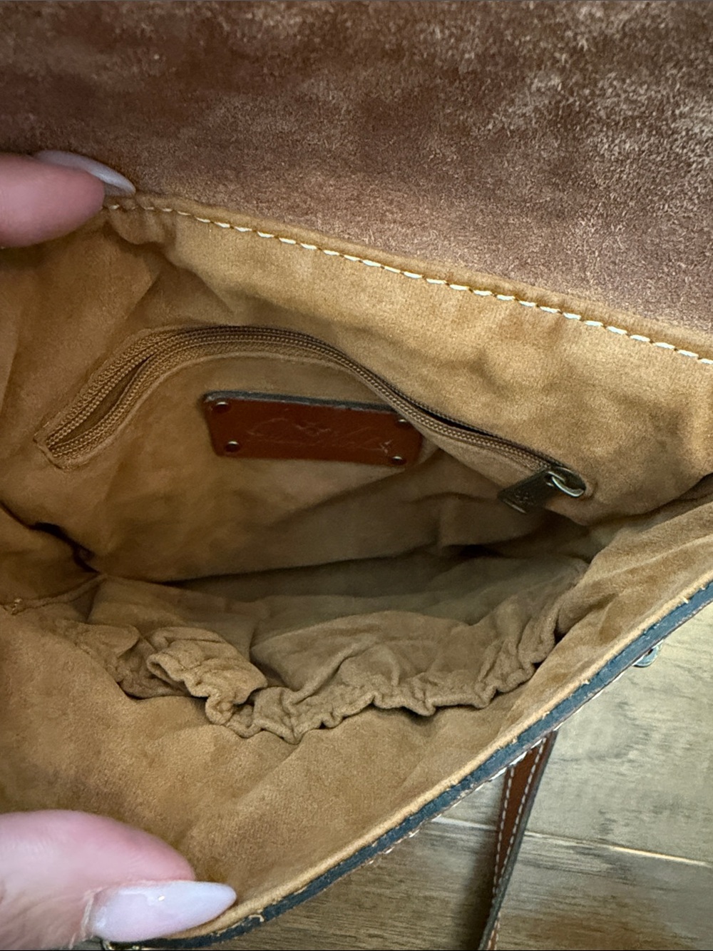 Patricia Nash Granada Crossbody Bag - Tooled Florence Brown Leather - Picture 4 of 12